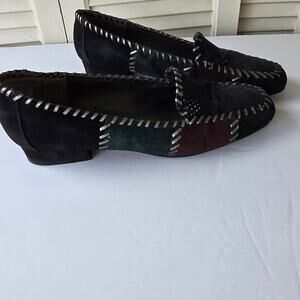 Women's Patchwork Slip On Loafers with 3/4 in Block Heel Size 8 1/2 Eclectic